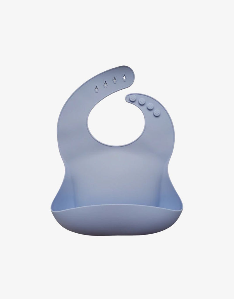 Easy Clean Silicone Weaning Bib Blue.