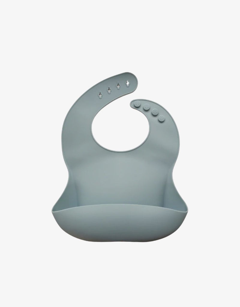 Easy Clean Silicone Weaning Bib Green.