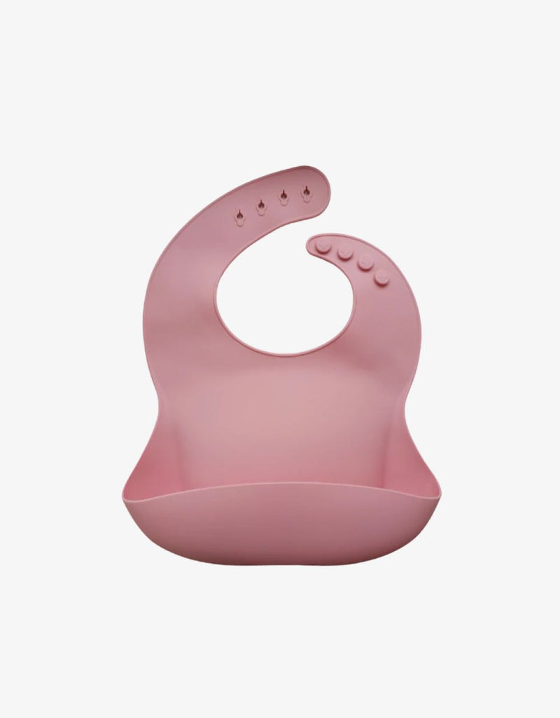 Easy Clean Silicone Weaning Bib Pink.