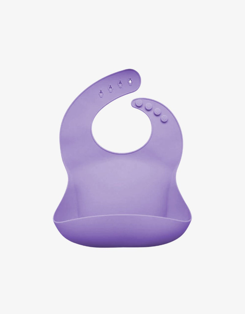 Easy Clean Silicone Weaning Bib Purple.