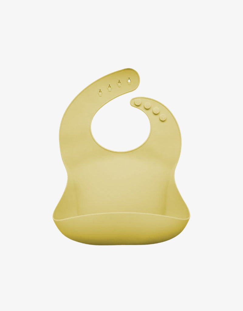 Easy Clean Silicone Weaning Bib Yellow.